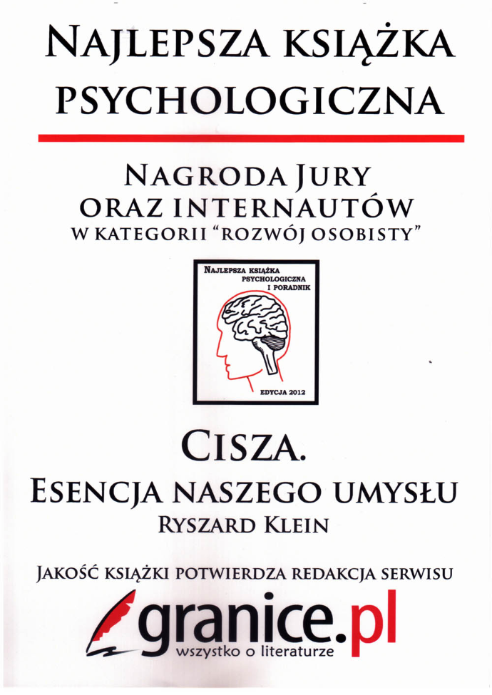 Dyplom nagrody książkowej Cisza